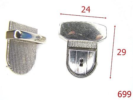 Inchizatori servieta - 699/INCHIZATOARE BORSETA   -26X24-mm---nichel---12i1--G24