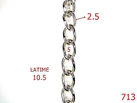 Lant poseta otel - 713/LANT  POSETA-5-mm---nichel-----E34
