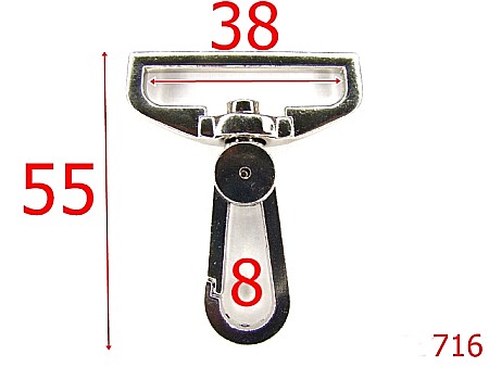 Carabine - 716/CARABINA  38 MM-38-mm---nichel-----