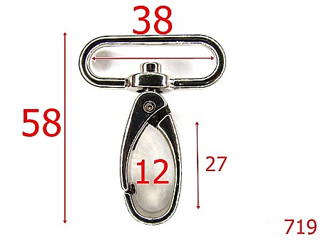 Carabine poseta - 719/CARABINA 38MM-38-mm---nichel--5T9-5D4-5J1-5C8-7F5/7F6/5D6/4I4--K8