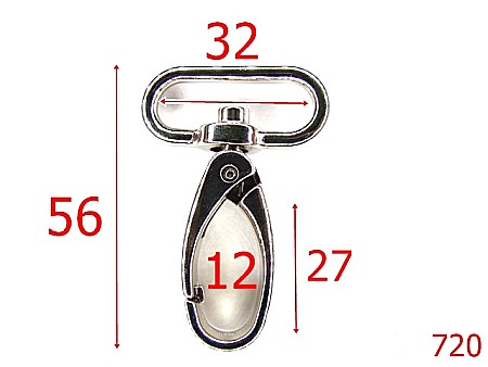 Carabine poseta - 720/CARABINA 32 MM-32-mm---nichel---5D4-5E2--M30