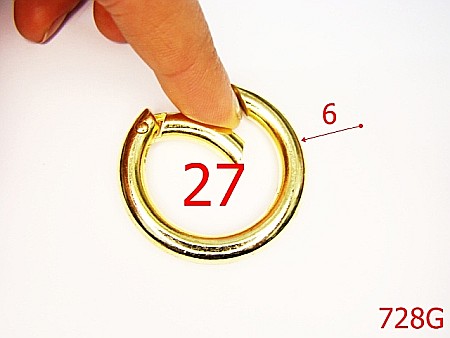 Inele carabina - 728G/INEL CARABINA 27*6 MM GOLD-27-mm-6-gold-23F1----