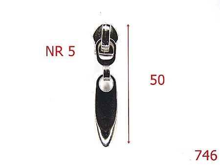 Cursori fermoar - 746/CHEITA NR 5 PT FERMOAR PLASTIC -Nr 5-mm---nichel---2E5--N2