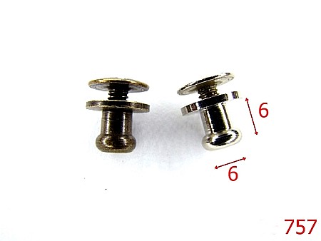 Accesorii metalice pentru marochinarie - 757/OPRITORI 6MM CLASICI CURELUSE-6X6-mm---nichel---4K4--M10