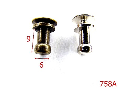 Accesorii metalice pentru marochinarie - 758A/OPRITORI 9MM CLASICI CURELUSE-6x9-mm---antic---4J4--F40