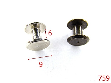 Suruburi fixare - 759/NIT CU SURUB  6*9 PT CURELE-9X6-mm---nichel---4K4--B36
