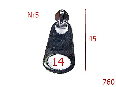 Cursori fermoar - 760/CURSOR FERMOAR PLASTIC NR 5-Nr 5-mm---nichel-----
