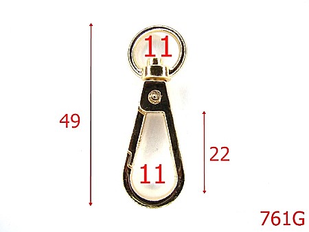 Carabine - 761G/CARABINA POSETA 11MM-11-mm---gold-5D2--5D7--O8