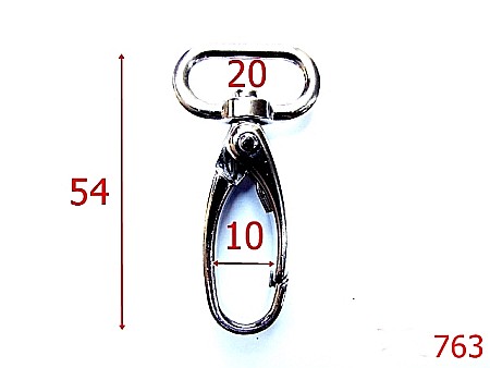 Carabine poseta - 763/CARABINA 20MM-20-mm---nichel--5J8-5F1-5H4-5C6-5G5-5C8-5C7-5E8-5B8-6D8-B37/G39