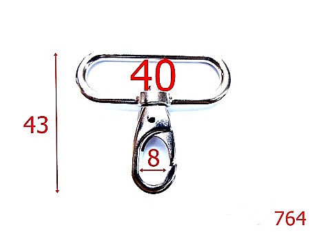 Carabine poseta - 764/CARABINA 40MM-40-mm---nichel---5i5-5C3/5C1--H7