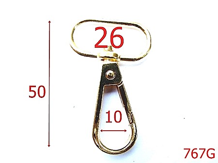 Carabine - 767G/CARABINA 26MM-26-mm---gold-----