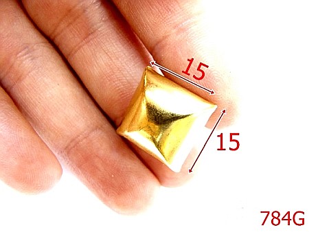 Accesorii metalice pentru marochinarie - 784G/ORNAMENT PIRAMIDA-15-mm---gold-----