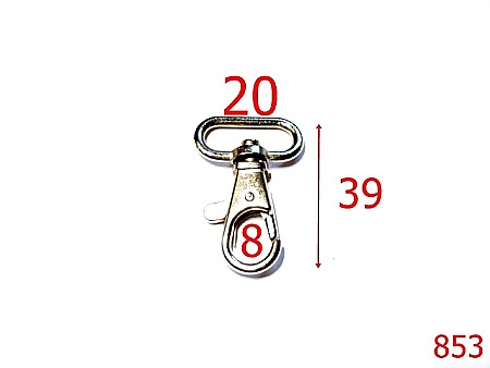 Carabine poseta - 853/CARABINA  2 CM  ZAMAK  NIKEL-20-mm---nichel--5i9-5D8-7K5-5E1--K23