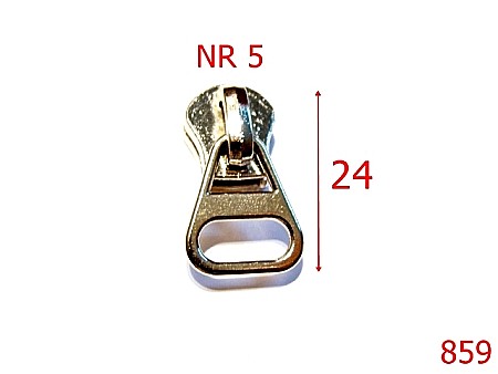 Cursori fermoar - 859/CURSOR FERMOAR METALIC -Nr 5-mm---nichel---2F4/2E1--M26