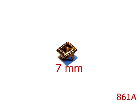 Accesorii metalice pentru marochinarie - 861A/ORNAMENT  PIRAMIDA TREPTE ANTIK 7X7XMM-7-mm---antic-----O39