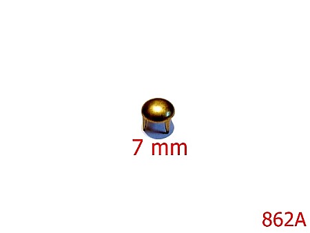 Accesorii metalice pentru marochinarie - 862A/ORNAMENT CALOTA SFERICA 8 MM ANTIK-7-mm---antic---3G1--M22