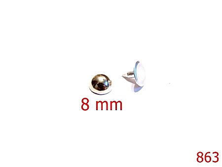 Ornamente mici - 863/ORNAMENT CALOTA SFERICA 8MM ZAMAK MASIV-8-mm---nichel-----