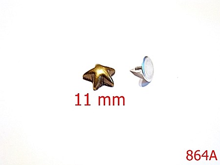 Accesorii metalice pentru marochinarie - 864A/ORNAMENT  STEA DE MARE ZAMAC MASIV-11-mm---antic-----O38