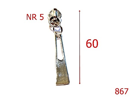 Cursori fermoar - 867/CURSOR FERMOAR PLASTIC NR 5-Nr 5-mm---nichel-----