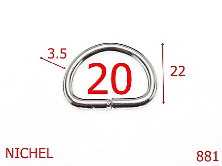 Inele - 881/INEL D 20MM-20-mm-3.5-nichel---2G7-4J4-2F1/2F5/3D1/3A1-4E-G7