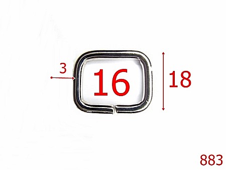 Inele - 883/INEL DREPTUNGHIULAR 16MM-16-mm-3-nichel---3H5-2E2-3H4--H17