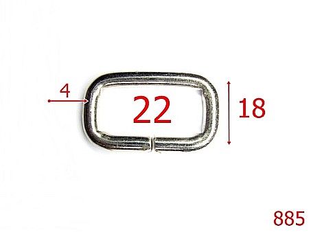 Inele - 885/INEL DREPTUNGHIULAR 22MM-22-mm-4-nichel---3K4--G9