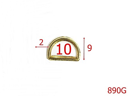 Accesorii metalice pentru marochinarie - 890G/INEL D 10MM -10-mm-2-gold-----T35