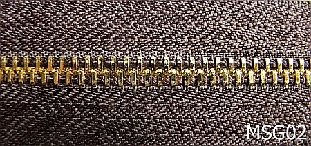 Fermoar metalic - MSG02/FERMOAR METALIC DUBLU GOLD-Nr 5-mm---MARON INCHIS-----