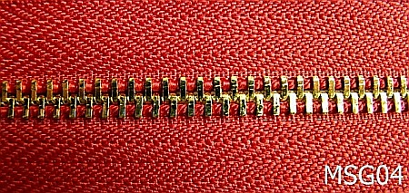 Fermoar metalic - MSG04/FERMOAR METALIC DUBLU GOLD-Nr 5-mm---ROSU-----