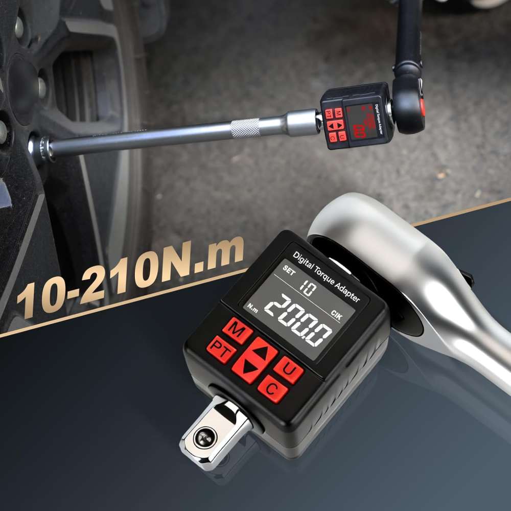 Adaptor de cuplu dinamometric digital HAIRICH 1/2" 10-210 Nm cu adaptoare 1/4" si 3/8" [2]