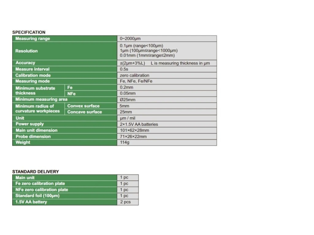 Aparat de masurat grosimea stratului de acoperire INSIZE 0-2000 µm, sonda mobila, Fe/NFe [3]