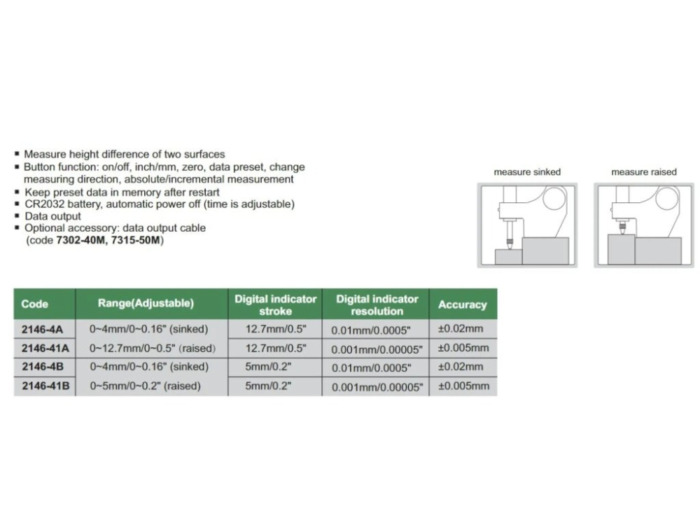 Aparat digital INSIZE 0-12,7 mm pentru masurarea diferentei de inaltime, rezolutie 0.01 mm [2]