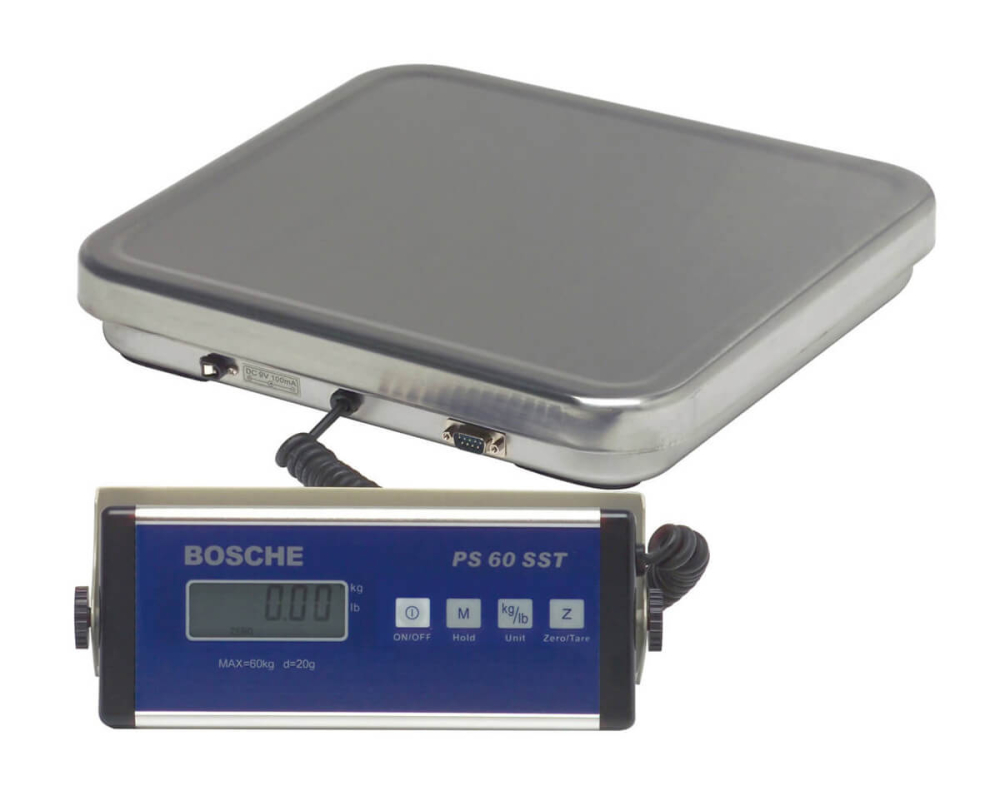 Cantar digital cu platforma inox BOSCHE PS SST capacitate 100 kg rezolutie 50 g [3]