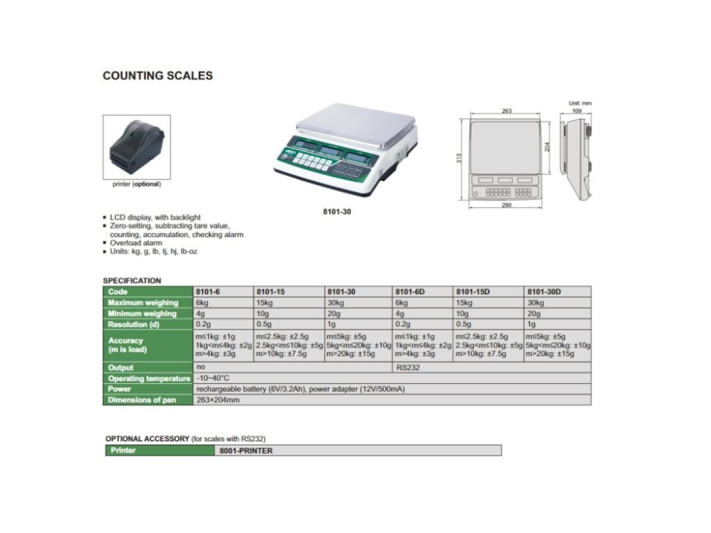 Cantar digital de numarare INSIZE capacitate 15 kg, rezolutie 0,5 g [2]