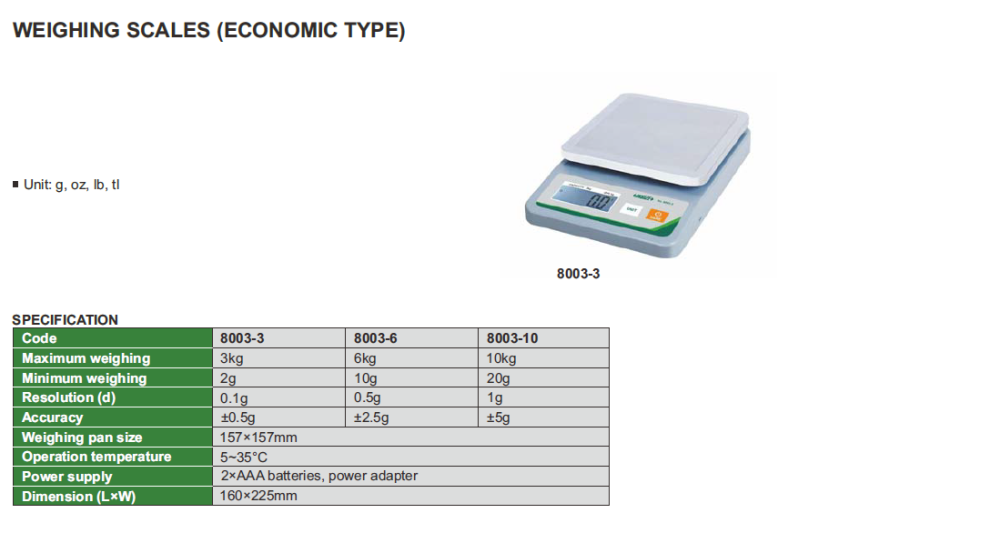 Cantar electronic INSIZE 3 kg, rezolutie 0.1 g, model 8003-3 [2]