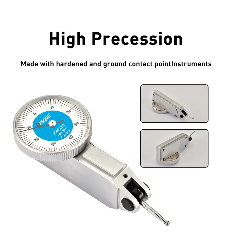 Ceas comparator mecanic cu levier Dasqua 0-8mm, gradatie 0,01mm, cadran 37,5mm, orizontal [3]