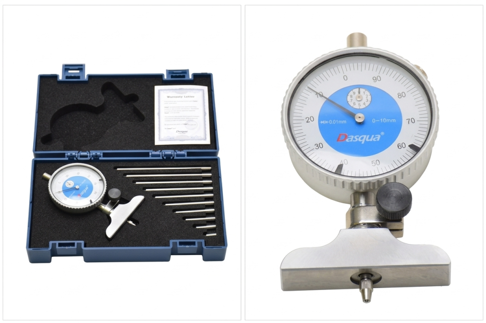 Ceas comparator mecanic de adancime Dasqua 0-100mm x 0.01mm, cu baza 100mm [2]