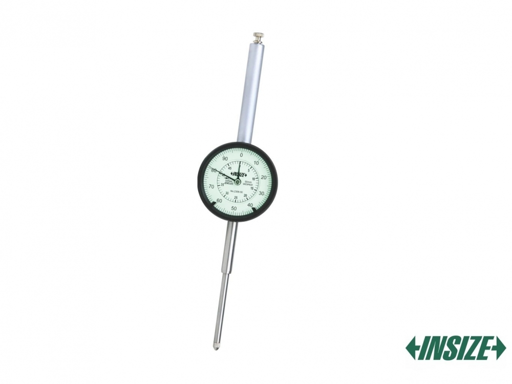 Ceas comparator mecanic INSIZE 0–50 mm, rezolutie 0,01 mm, tip A Ø58 mm, rezistent la socuri [1]