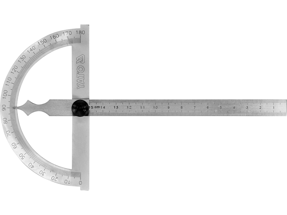 Raportor mecanic 0–180°, 120x150 mm, otel inoxidabil, precizie +/-0,1° [2]