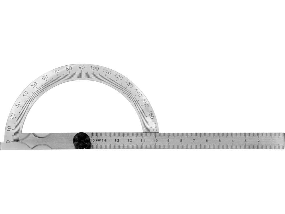 Raportor mecanic 0–180°, 120x150 mm, otel inoxidabil, precizie +/-0,1° [1]