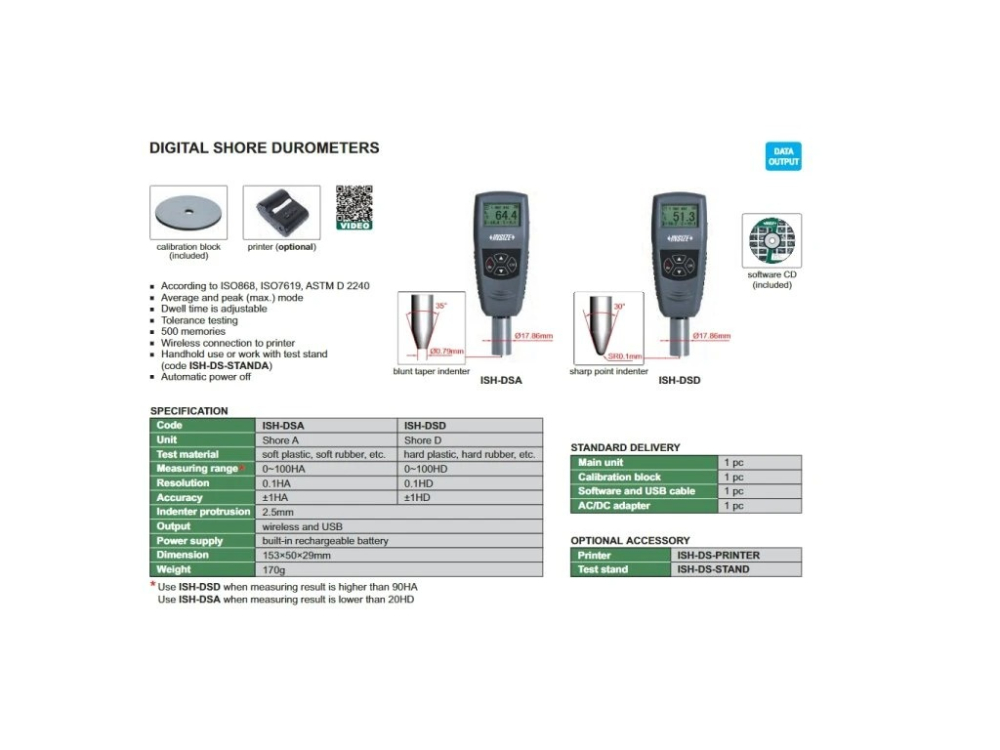 Durometru Digital Shore D INSIZE 0-100 HD rezolutie 0,1 HD [2]