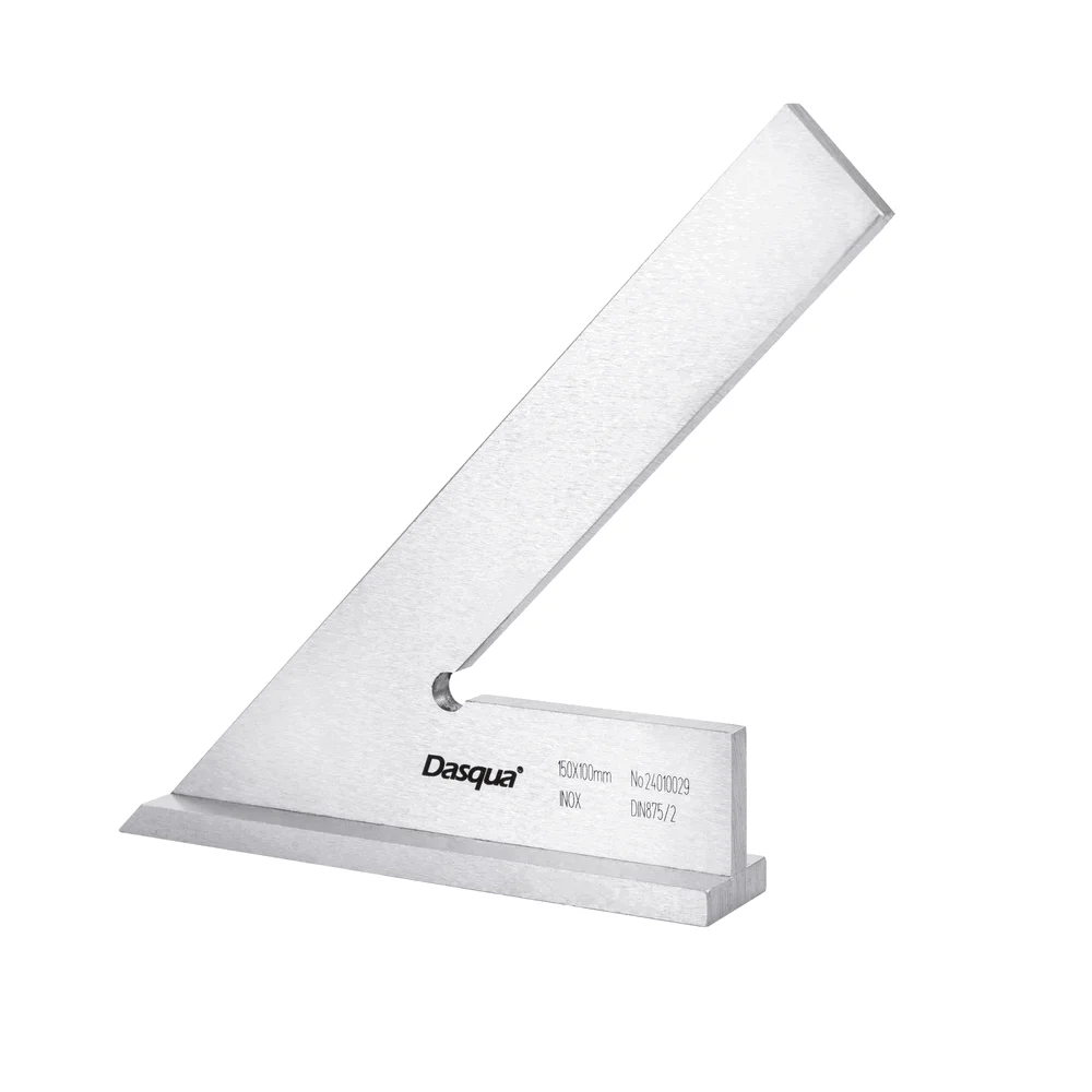 Echer ascutit 45° cu talpa Dasqua 200x130mm clasa de precizie II toleranta 0,040mm norma DIN875/2 [1]