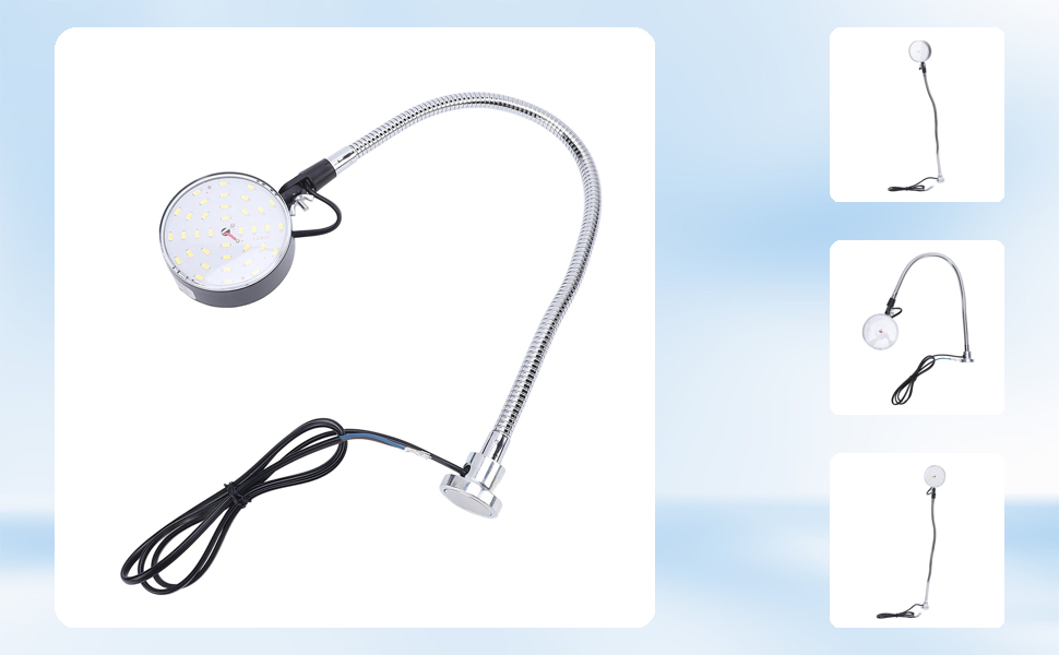 Lampa LED de lucru cu baza magnetica 1500LM 6500K, alimentare 12V-85V, 2 fire, brat flexibil 50 cm [8]