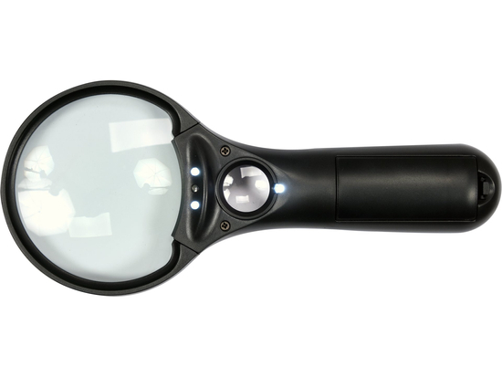 Lupa cu 2 lentile, marire 3x si 45x, cu iluminare LED si UV [2]