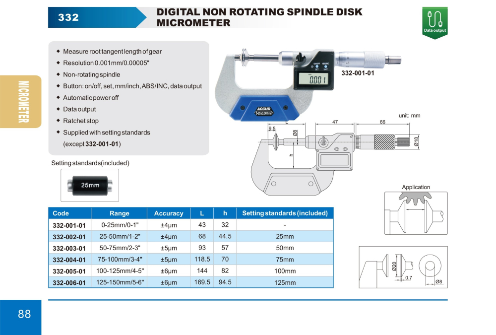 Micrometru digital cu disc ACCUD 1125-150mm, rezolutie 0.001mm, arbore nerotativ [2]