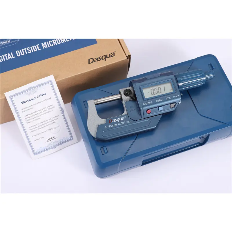 Micrometru exterior digital Dasqua 0–25mm, rezolutie 0,001mm, precizie +/-0,003mm, ecran mare [7]
