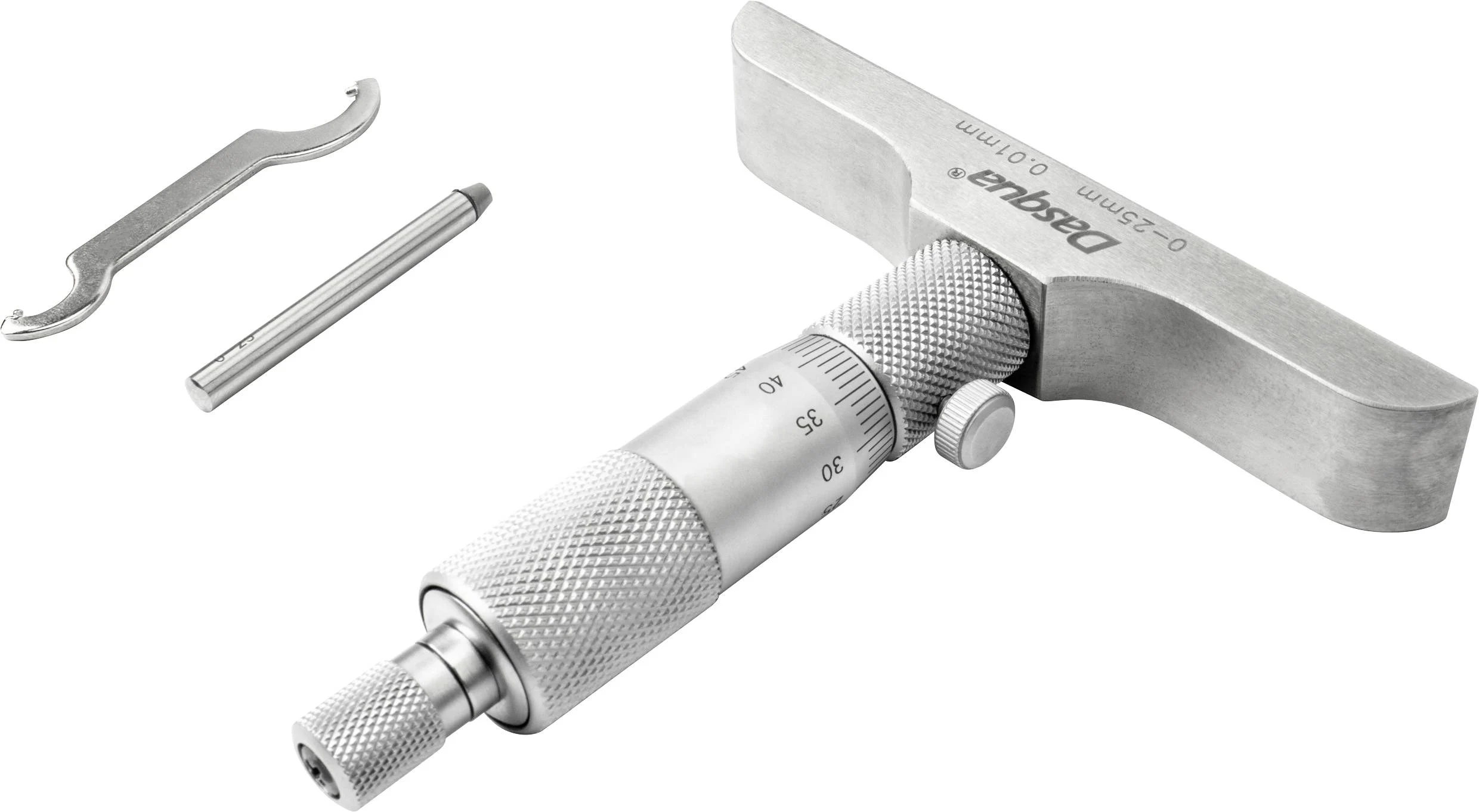 Micrometru mecanic de adancime Dasqua 0–25mm, rezolutie 0,01mm, precizie +/-0,04mm, baza 102mm [3]