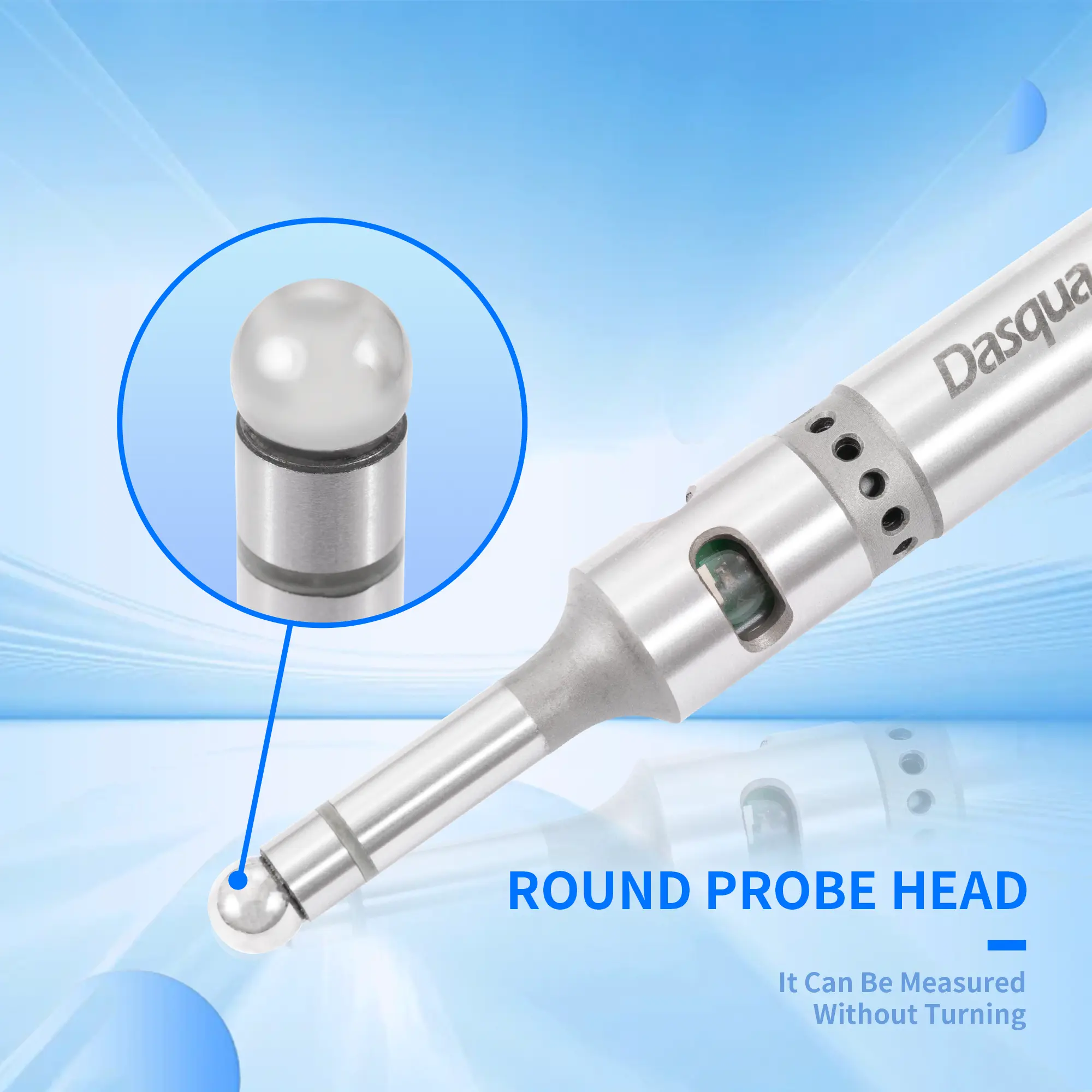 Detector de muchii electronic cu semnal luminos si acustic Dasqua, coada 20mm, bila 10mm, precizie 0.005mm [3]