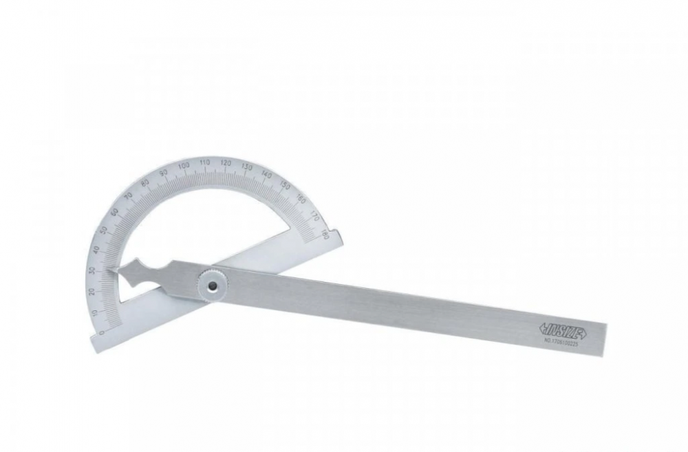 Raportor INSIZE 0–180°, 120x150 mm, otel inoxidabil, precizie +/-0,3° [1]