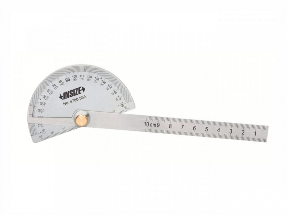 Raportor INSIZE 0–180°, 90x154 mm, otel inoxidabil, precizie +/-0,5° [1]
